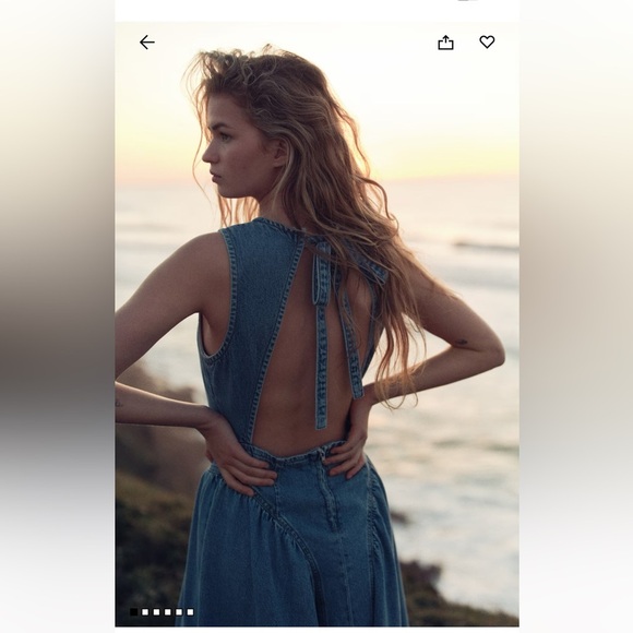 H&M | Viral Sold Out Denim Open-Back Dress | Size XL - Picture 3 of 7